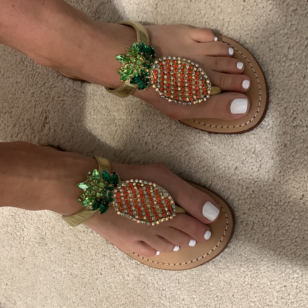Trina Turk Pineapple Sandals. Size 8.